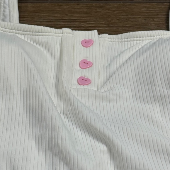 Stoney Clover Lane X Target One-Piece Swimsuit, Ribbed, White, NWT Size Medium - Picture 3 of 10